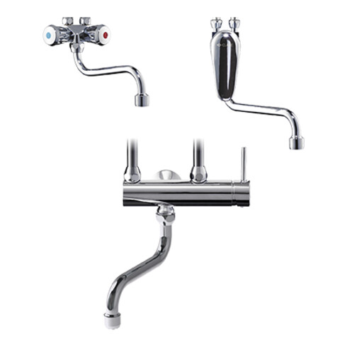 Clage Wand-Einhebelmischer SME chrom, mit Rohrschwenkauslauf 16cm