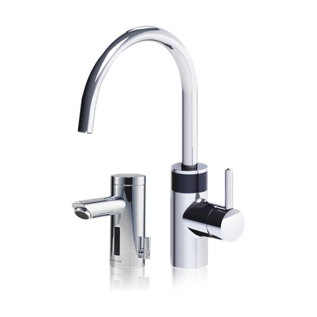Clage Waschtisch-Armatur AEB-C, 6 V-Bat., ch, berührl, el gesteu.