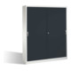 Classeur C+P Acurado avec portes coulissantes 2 x 5 hauteurs de dossiers Façade noir gris gris clair Corps gris clair-1