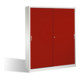 Classeur C+P Acurado avec portes coulissantes 2 x 5 hauteurs de dossiers Façade Carrosserie rouge rubis Gris clair-1
