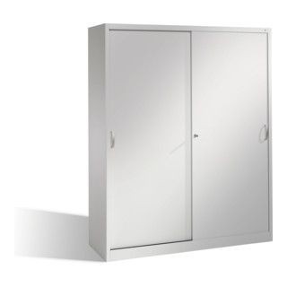 Classeur C+P Acurado avec portes coulissantes 2 x 5 hauteurs de dossier Avant aluminium blanc