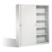 Classeur C+P Acurado avec portes coulissantes 2 x 5 hauteurs de dossier Avant gris clair corps gris clair gris clair