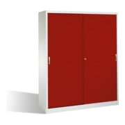 Classeur C+P Acurado avec portes coulissantes 2 x 5 hauteurs de dossiers Façade Carrosserie rouge rubis Gris clair