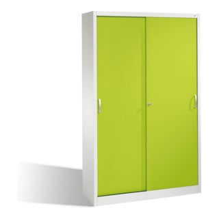 Classeur C+P Acurado avec portes coulissantes 5 hauteurs de dossiers Façade Viridian vert Viridian Corps gris clair