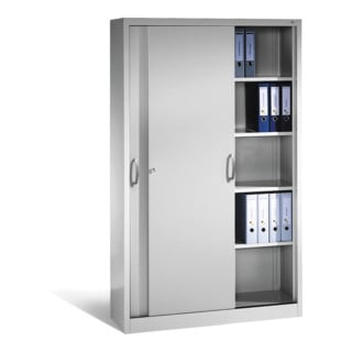 Classeur C+P Acurado avec portes coulissantes 5 hauteurs de dossier Aluminium blanc