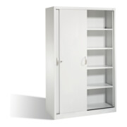 Classeur C+P Acurado avec portes coulissantes 5 hauteurs de dossier Avant gris clair Corps gris clair