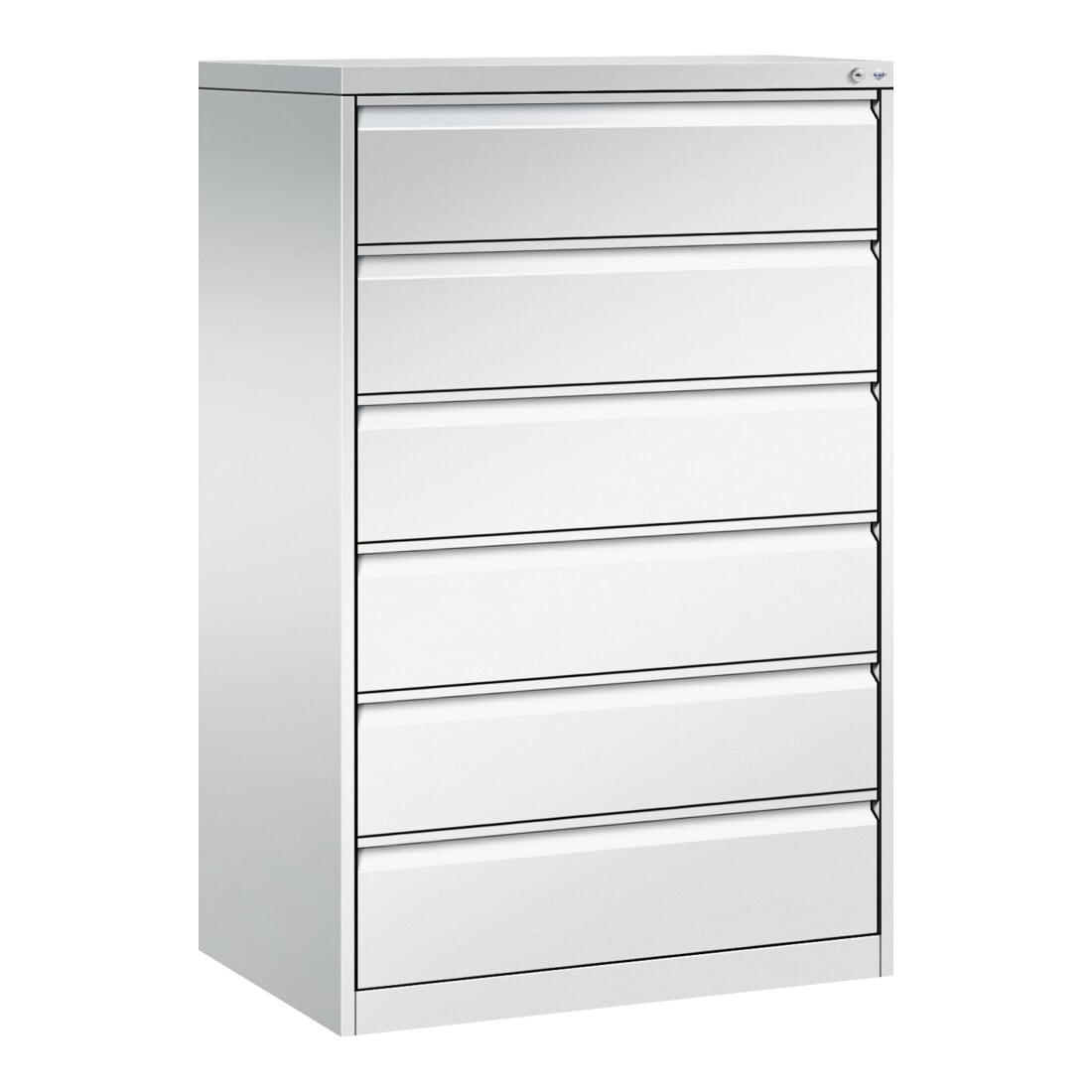 Classeur C+P Acurado pour classeurs DIN A5 paysage, 6 tiroirs, 3 rangées Avant Corps gris clair Corps gris clair Gris clair