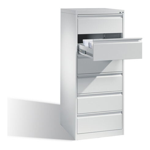 Classeur C+P Acurado pour classeurs DIN A5 paysage, 6 tiroirs, à deux voies Avant Corps gris clair Corps gris clair Gris clair
