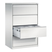 Classeur C+P Acurado pour dossiers suspendus DIN A4, 4 tiroirs, deux voies Avant Corps gris clair Corps gris clair Gris clair