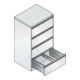Classeur C+P Acurado pour dossiers suspendus DIN A4, 4 tiroirs, deux voies Avant Corps gris clair Corps gris clair Gris clair