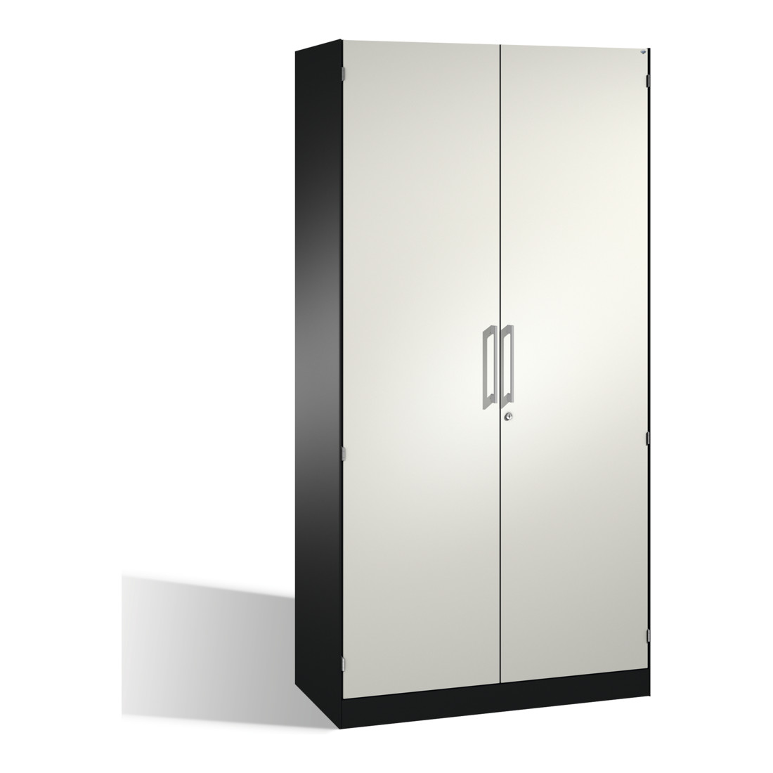 Classeur C+P Asisto avec portes tournantes, 5 hauteurs de dossier, H1980xL1000xP435mm face avant blanc pur corps noir gris noir