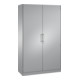 Classeur C+P Asisto avec portes tournantes, 5 hauteurs de dossier, H1980xL1200xP435mm aluminium blanc