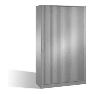 Classeur C+P Asisto avec volet roulant, 5 hauteurs de dossiers, H1980xL1200xP435mm aluminium blanc