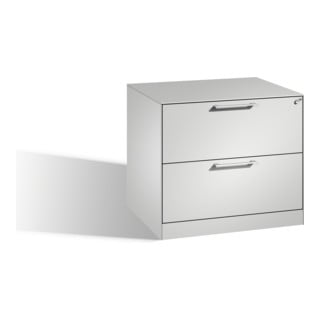 Classeur C+P Asisto pour dossiers suspendus DIN A4, 2 tiroirs, deux voies Avant Corps gris clair Corps gris clair Gris clair