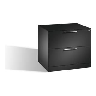 Classeur C+P Asisto pour dossiers suspendus DIN A4, 2 tiroirs, deux voies gris noir