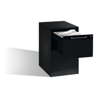 Classeur C+P Asisto pour dossiers suspendus DIN A4, 2 tiroirs, une voie, gris noir