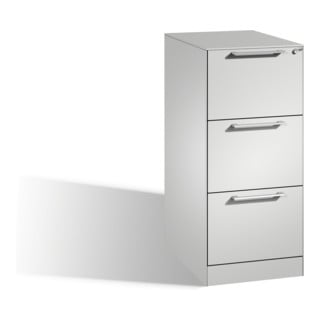 Classeur C+P Asisto pour dossiers suspendus DIN A4, 3 tiroirs, à une voie Avant Corps gris clair Corps gris clair Gris clair