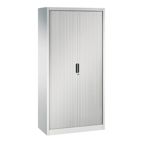 Classeur C+P Omnispace avec volet roulant et 5 hauteurs de dossiers avant gris clair corps gris clair gris clair