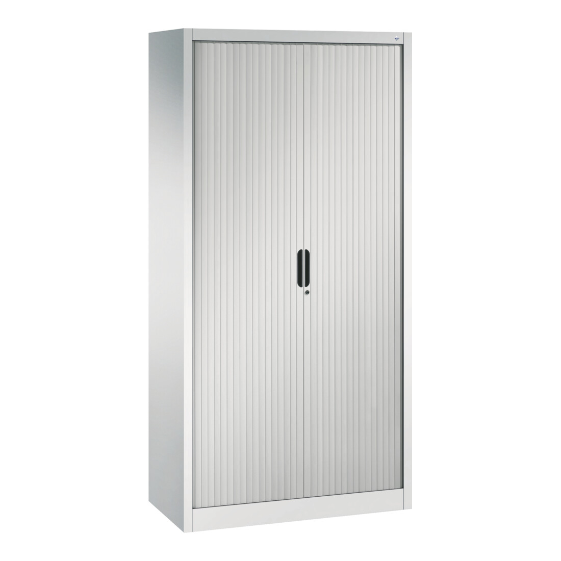 Classeur C+P Omnispace avec volet roulant et 5 hauteurs de dossiers avant gris clair corps gris clair gris clair