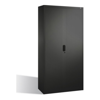 Classeur C+P Omnispace avec volet roulant et 5 hauteurs de classeur noir-gris