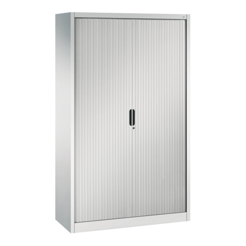 Classeur C+P Omnispace avec volet roulant et 5 hauteurs de dossiers avant gris clair corps gris clair gris clair