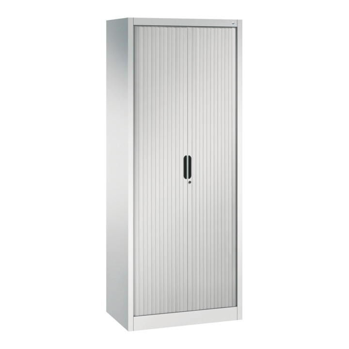 Classeur C+P Omnispace avec volet roulant, 5 hauteurs de dossier, H1980xW800xD420mm Corps gris clair avant gris clair gris clair