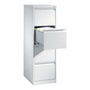 Classeur C+P pour dossiers suspendus DIN A4, 4 tiroirs, à une voie Avant Corps gris clair Corps gris clair Gris clair