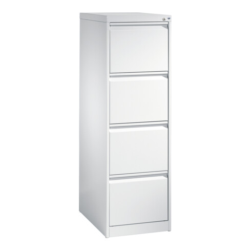 Classeur C+P pour dossiers suspendus DIN A4, 4 tiroirs, à une voie Avant Corps gris clair Corps gris clair Gris clair