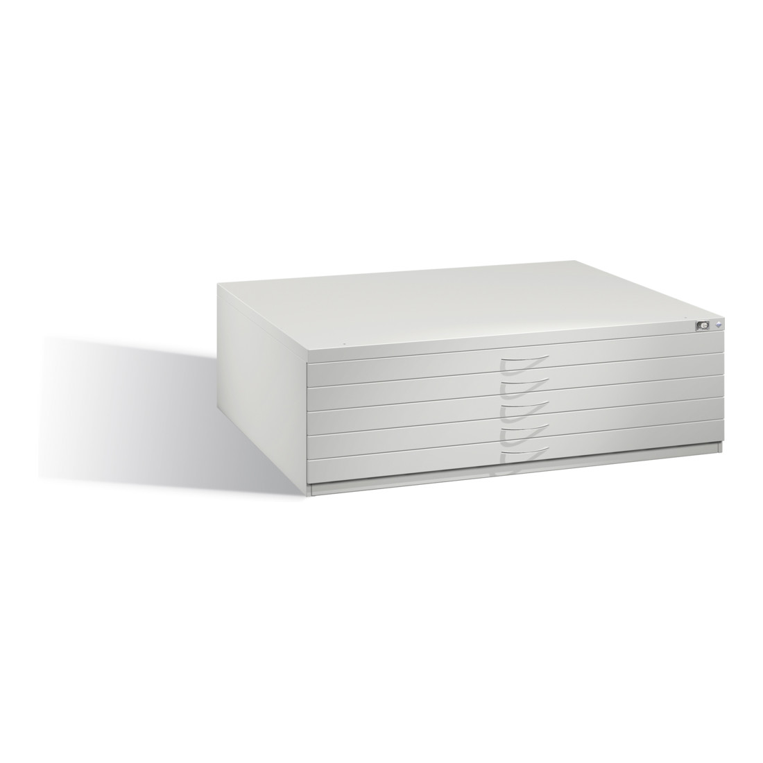 Classeur plat C+P pour formats jusqu'à DIN A0, 5 tiroirs, H420xL1350xP960mm façade gris clair corps gris clair gris clair