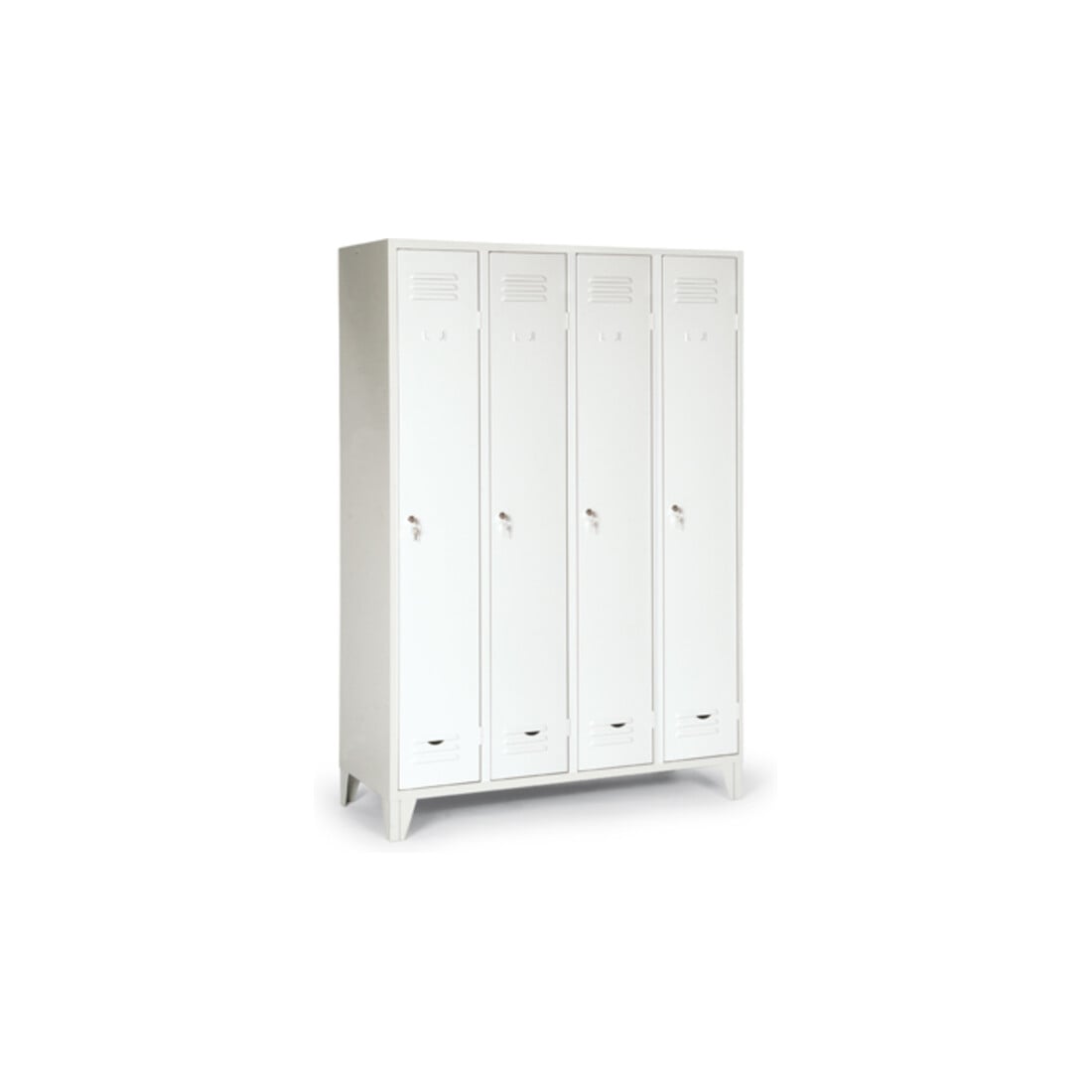 Classico Kleiderschrank mit Füßen mit 4 Abteilen Abteilbreite 300 mm Lichtgrau