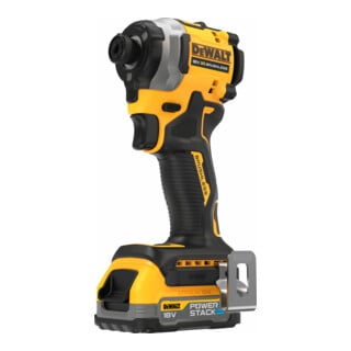 Clé à choc sans fil 1/4" DEWALT 18V XR (sans balais), max. 206 Nm, incl. 2x batterie Powerstack (18 Volt / 1,7 Ah) avec technologie de batterie Pouch DCF850E2T-QW