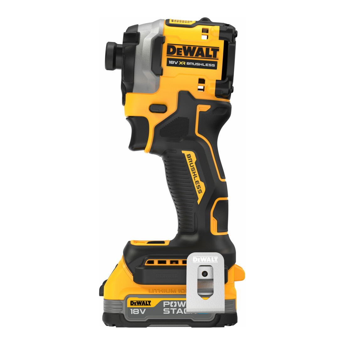 Clé à choc sans fil 1/4" DEWALT 18V XR (sans balais), max. 206 Nm, incl. 2x batterie Powerstack (18 Volt / 1,7 Ah) avec technologie de batterie Pouch DCF850E2T-QW