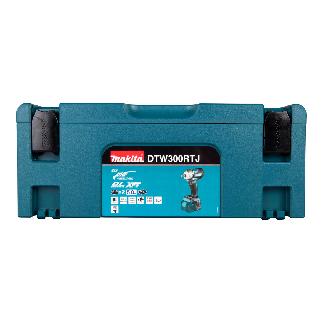 Clé à chocs sans fil Makita 18V / 5,0 Ah, 2 batteries + chargeur en MAKPAC
