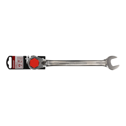 Gedore red Clé à fourche à cliquet réversible, 22 mm, coudée, plate, 12 pans, clé à molette, R07200220