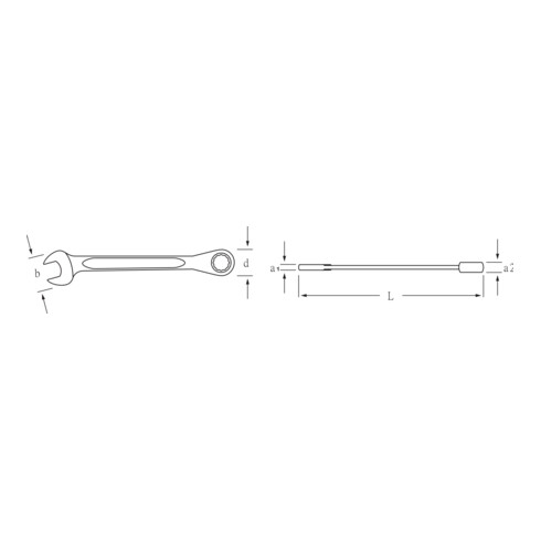 Clé à cliquet Stahlwille 17F SW 13mm L.182mm
