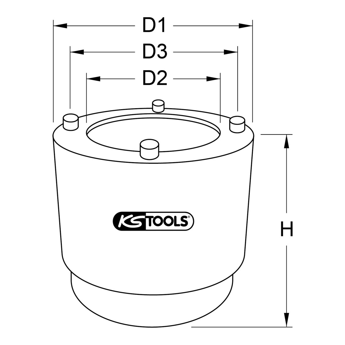 Clé à douille 1/2" pour joints d'étanchéité d'huile pour Fuso, Ø 60 mm KS Tools