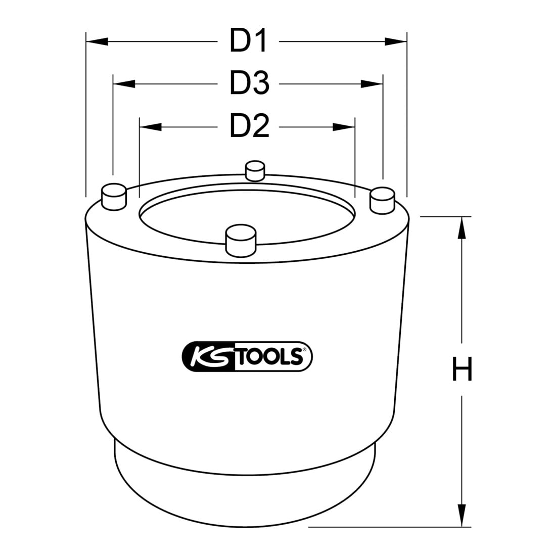 Clé à douille 1/2" pour joints d'étanchéité d'huile pour Hino, Ø 72 mm KS Tools