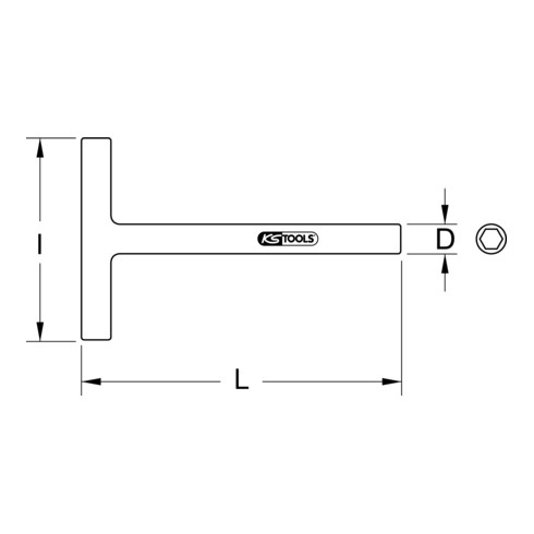 Clé à douille à poignée en T de KS Tools avec isolation de protection, 4 mm