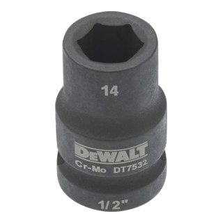 Clé à douille DeWalt courte 24mm 1/2 résistante aux chocs 1/2 mm