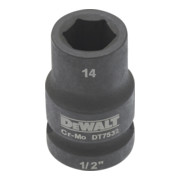 Clé à douille DeWalt courte 24mm 1/2 résistante aux chocs 1/2 mm