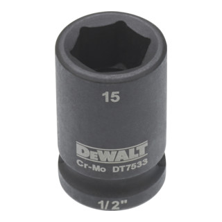 Clé à douille DeWalt courte 24mm 1/2 résistante aux chocs 1/2 mm
