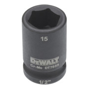 Clé à douille DeWalt courte 24mm 1/2 résistante aux chocs 1/2 mm-1