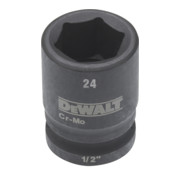 Clé à douille DeWalt courte 24mm 1/2 résistante aux chocs 1/2 mm