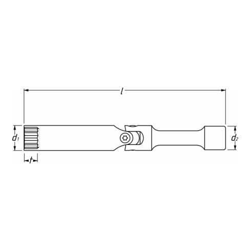 Clé à douille pour bougies de préchauffage 2530 ∙ Carré creux 10 mm (3/8 pouce) ∙ Profil Traction à 6 pans extérieurs ∙ 10 HAZET