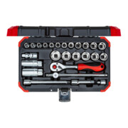 Clé à douille rouge Gedore 3/8 Ouv 6-24mm 26 pcs
