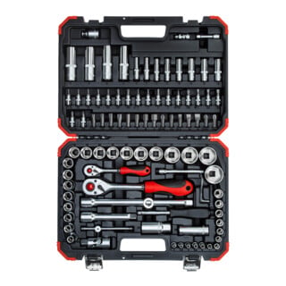 Clé à douille rouge Gedore jeu de 1/4+1/2 94 pcs