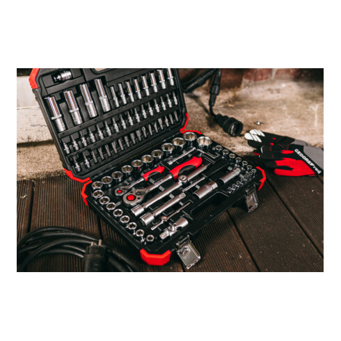 Clé à douille rouge Gedore jeu de 1/4+1/2 94 pcs