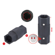 Clé à douille spéciale 2-en-1 pour colliers profilés à 3 points KS Tools 30-45 + 60-80 mm-2