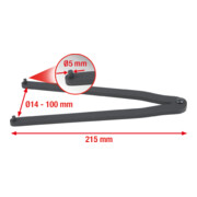 Clé à ergot Ø 14-100 mm avec ergots de diamètre 5,0 mm