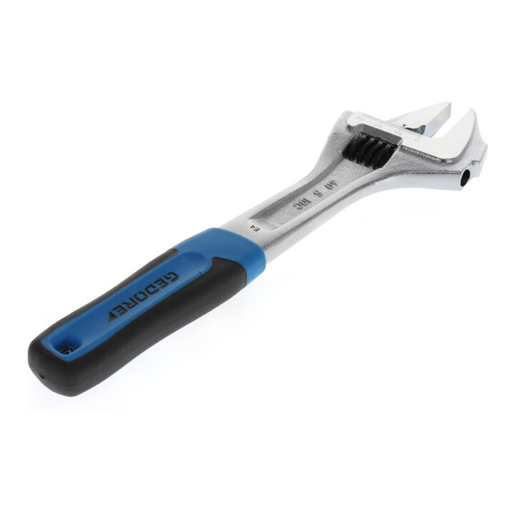 Clé à fourche Gedore 10", réglable, chromée avec poignée 2K